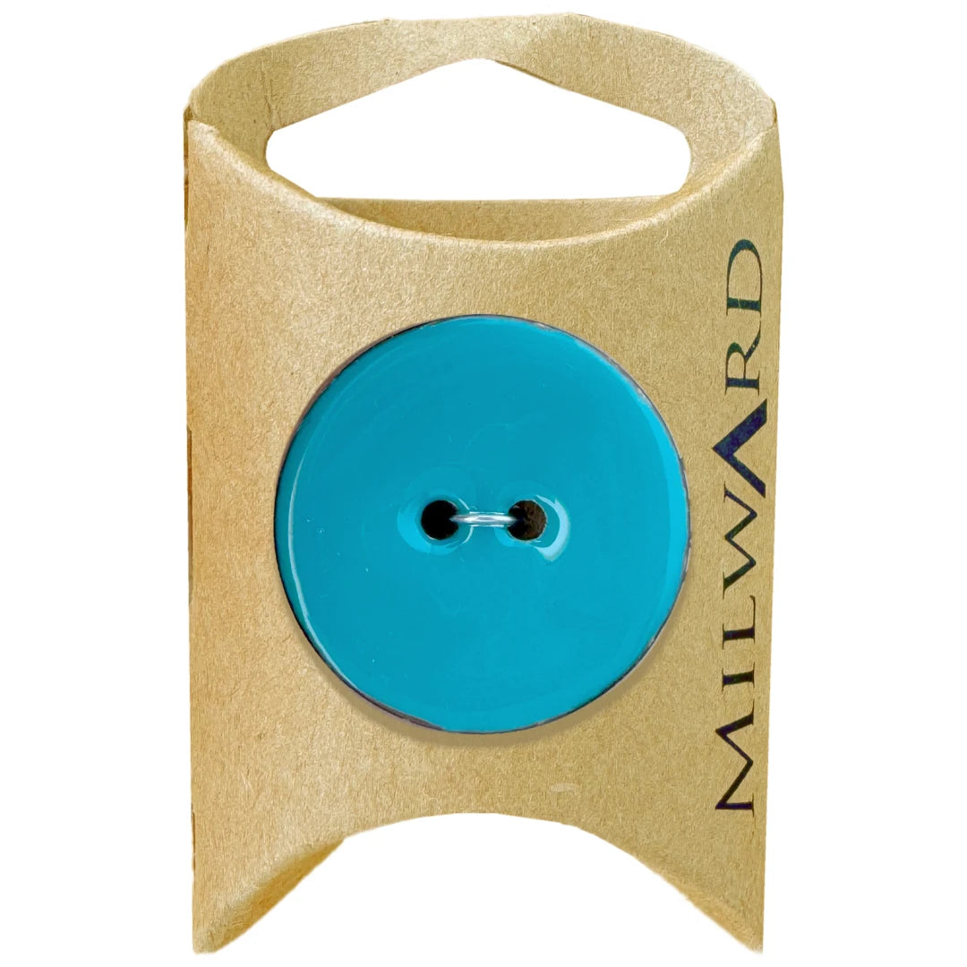 Milward Green Carded Turquoise 30mm (48L) Coconut with Epoxy 2-Hole Button