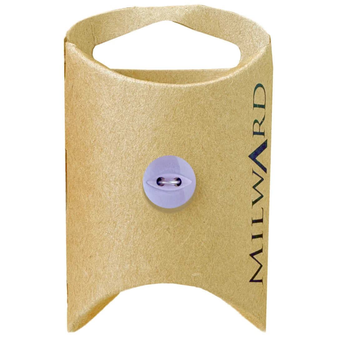 Milward Green Carded Lilac 11mm (18L) Polyester 2-Hole Fisheye Button