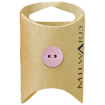 Milward Green Carded Pink 14mm (22L) Polyester 2-Hole Fisheye Button