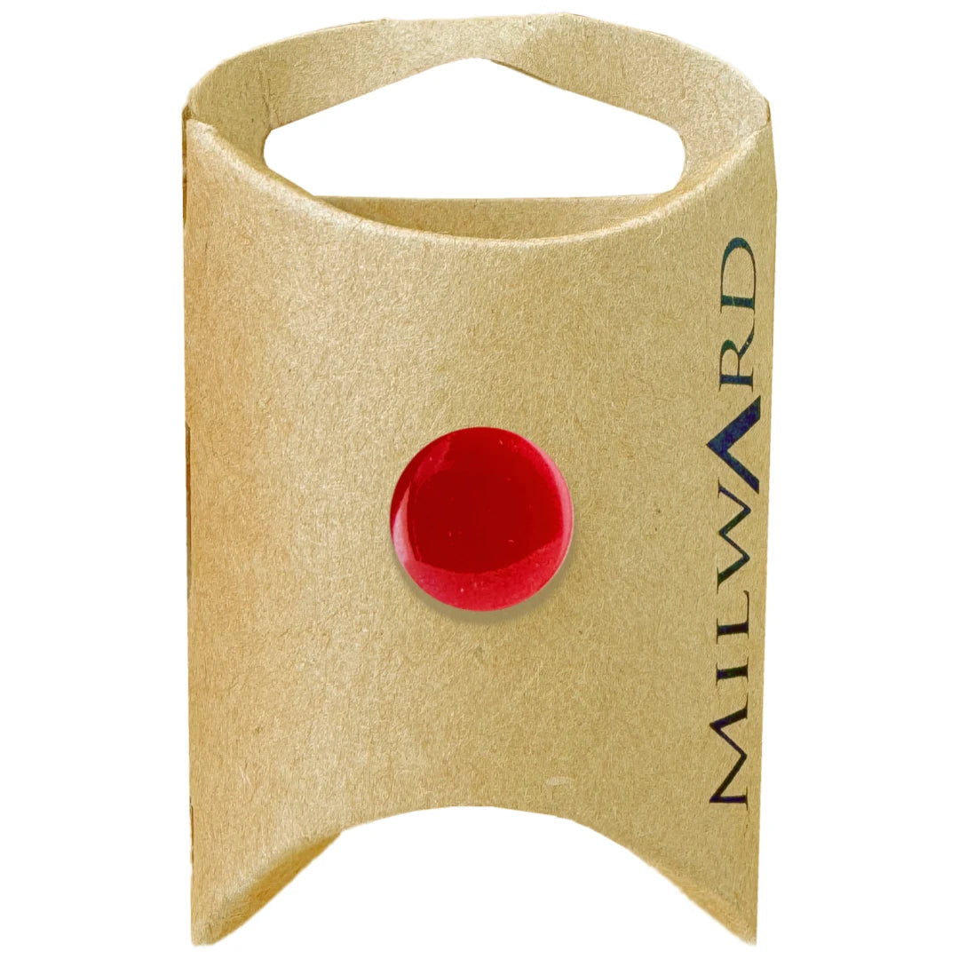 Milward Green Carded Red 14mm (22L) Polyester Shank Button