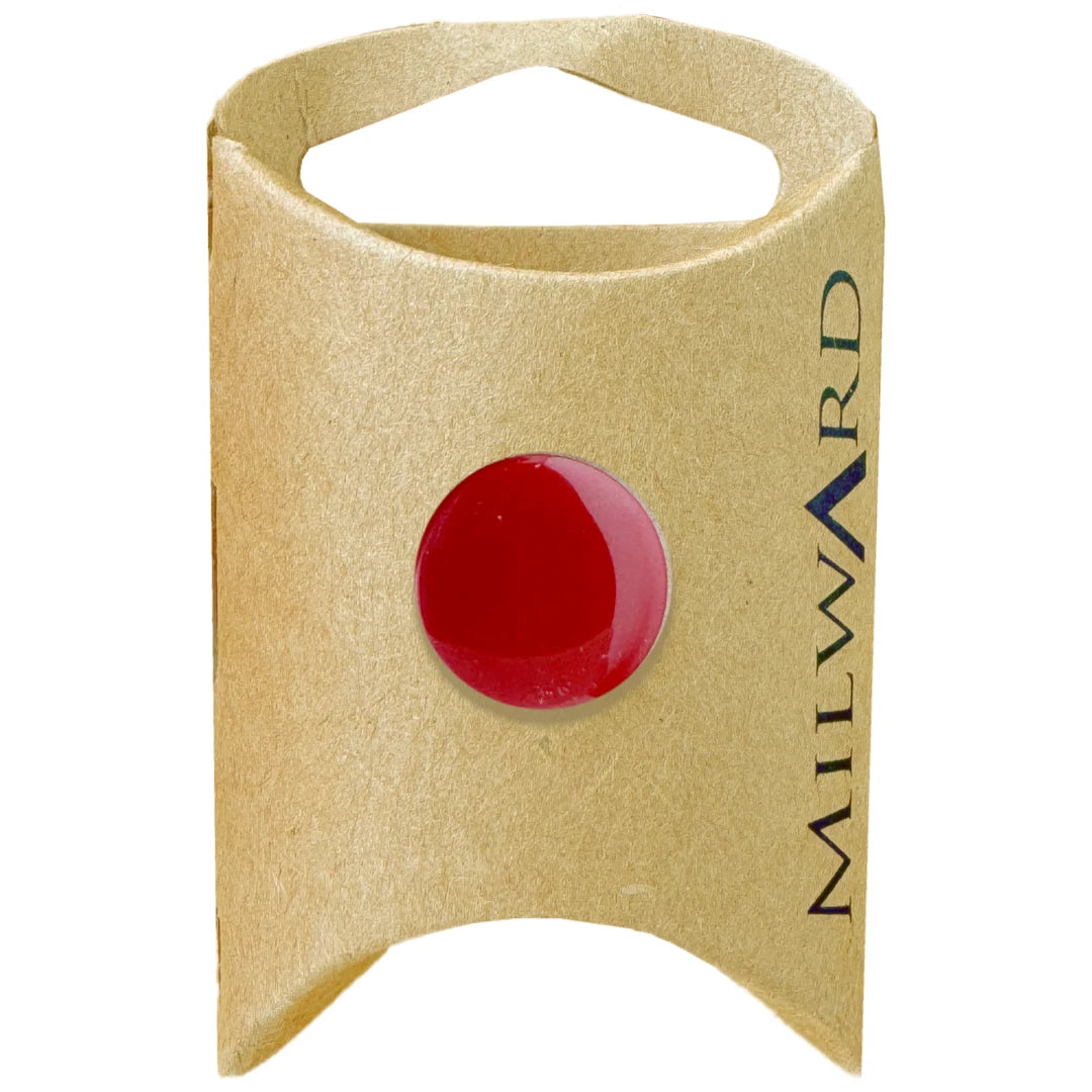 Milward Green Carded Red 16mm (26L) Polyester Shank Button