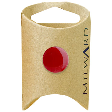 Milward Green Carded Red 16mm (26L) Polyester Shank Button