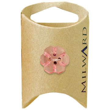 Milward Green Carded Hot Pink 18mm (28L) Nylon 2-Hole Flower Button