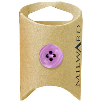 Milward Green Carded Lilac 18mm (28L) Polyester 4-Hole Shiny Button