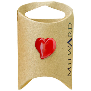Milward Green Carded Red 18mm (28L) Nylon Shank Heart Button