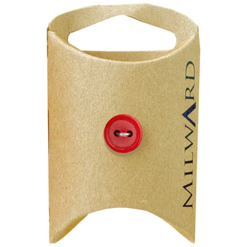 Milward Green Carded Red 11mm (18L) Nylon 2-Hole Basic Button