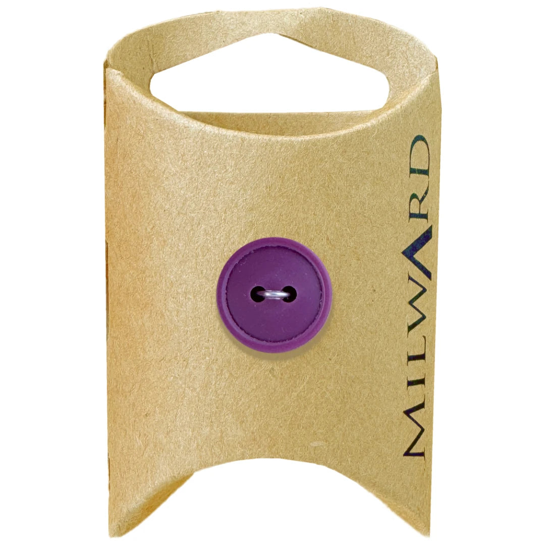 Milward Green Carded Burgundy 15mm (24L) Nylon 2-Hole Basic Button