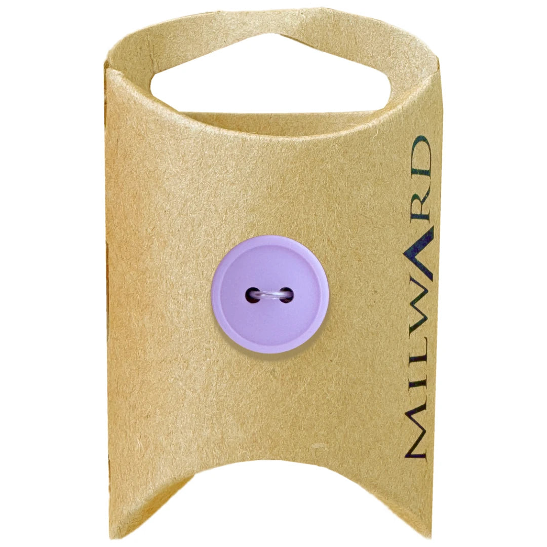 Milward Green Carded Orchid 15mm (24L) Nylon 2-Hole Basic Button