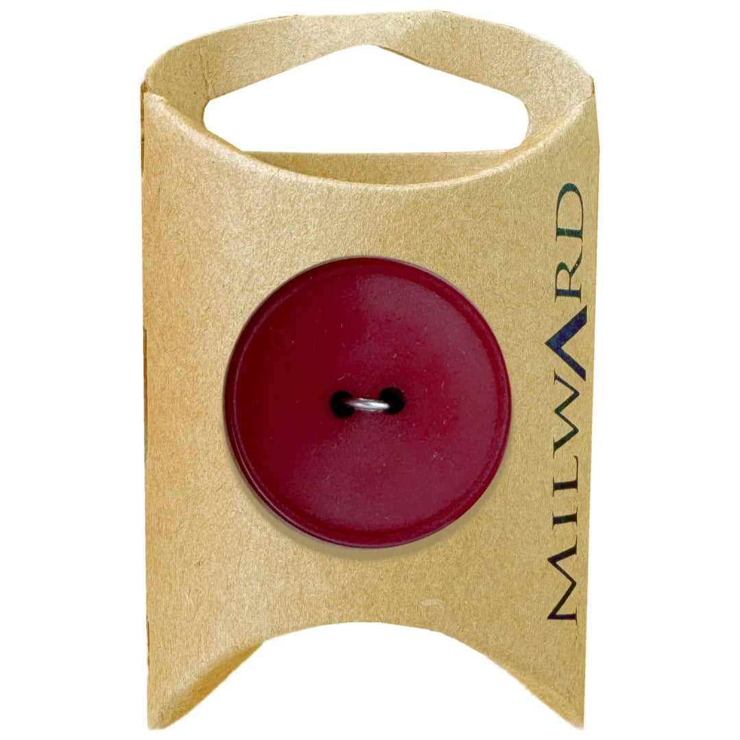 Milward Green Carded Dark Red 27mm (44L) Nylon 2-Hole Basic Button