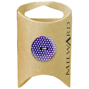 Milward Green Carded Purple 20mm (32L) Nylon 2-Hole Polka Dot Button