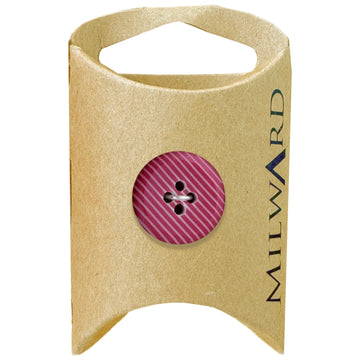 Milward Green Carded Dark Red 19mm (30L) Nylon 4-Hole Striped Button