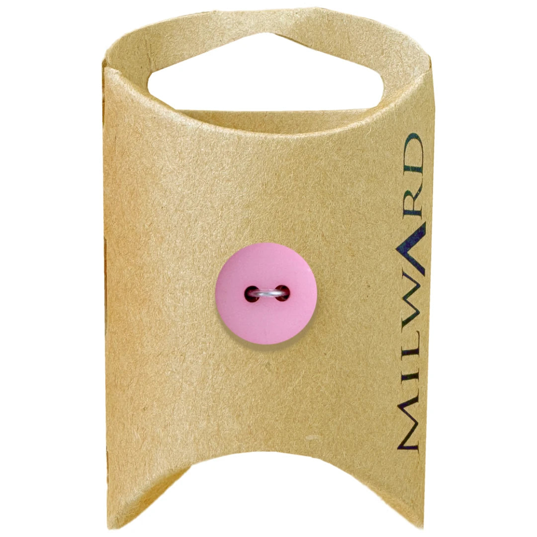 Milward Green Carded Hot Pink 14mm (22L) Polyester 2-Hole Simple Button