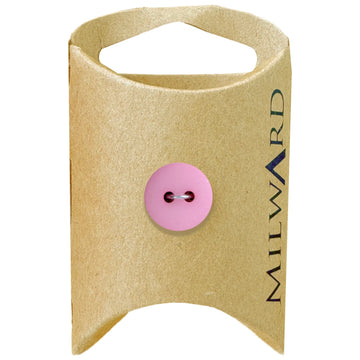 Milward Green Carded Hot Pink 14mm (22L) Polyester 2-Hole Simple Button