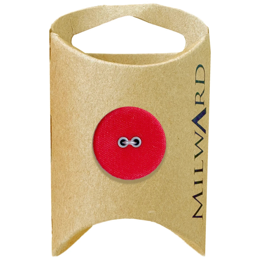 Milward Green Carded Red 20mm (32L) Polyester/Nylon 2-Hole Jersey Button
