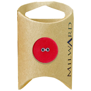 Milward Green Carded Red 20mm (32L) Polyester/Nylon 2-Hole Jersey Button