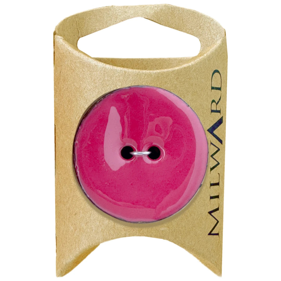 Milward Green Carded Hot Pink 30mm (48L) Coconut with Epoxy 2-Hole Button
