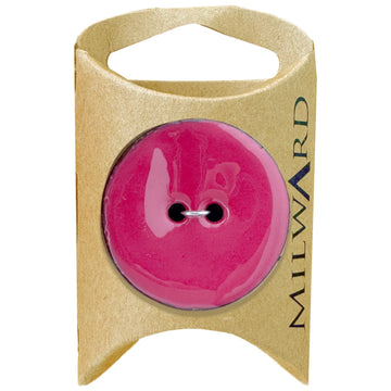 Milward Green Carded Hot Pink 30mm (48L) Coconut with Epoxy 2-Hole Button