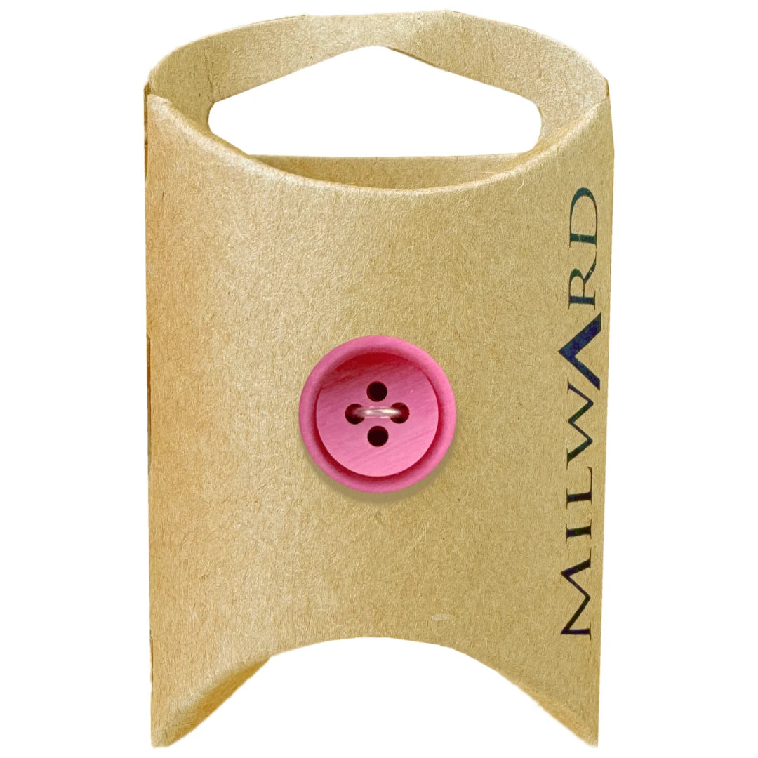 Milward Green Carded Fuchsia 15mm (24L) Polyester 4-Hole Ombre Button