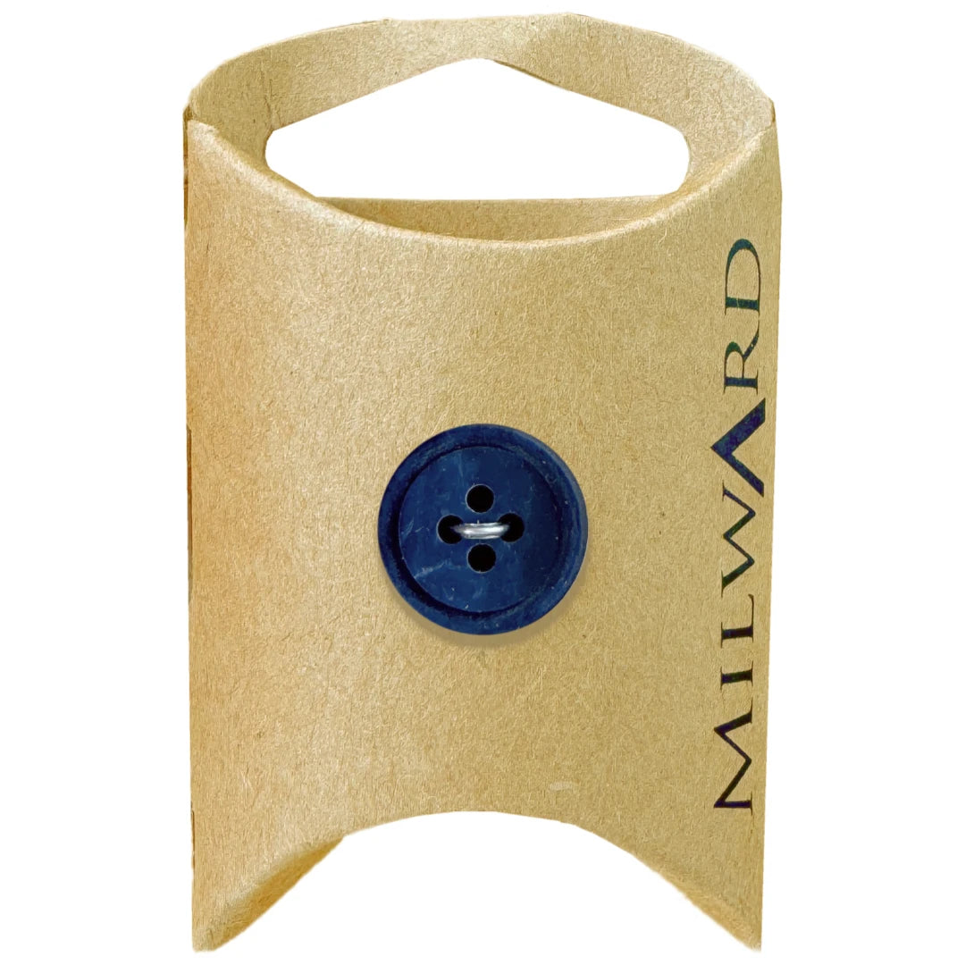 Milward Green Carded Navy 15mm (24L) Polyester 4-Hole Ombre Button