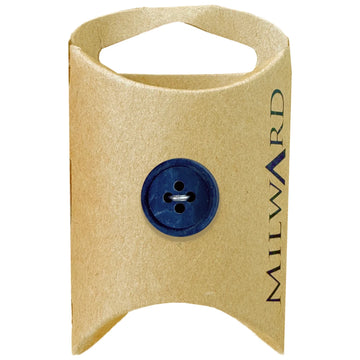 Milward Green Carded Navy 15mm (24L) Polyester 4-Hole Ombre Button