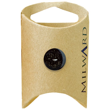 Milward Green Carded Black 15mm (24L) Polyester 2-Hole Gold Glitter Button