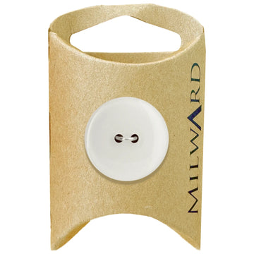 Milward Green Carded White 23mm (36L) Polyester 2-Hole Glossy Button