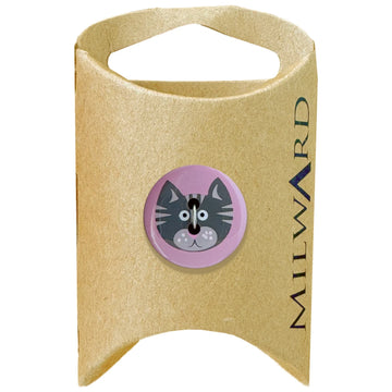 Milward Green Carded Pink 19mm (30L) Polyester 2-Hole Kitty Button