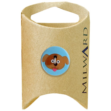 Milward Green Carded Blue 19mm (30L) Polyester 2-Hole Puppy Button