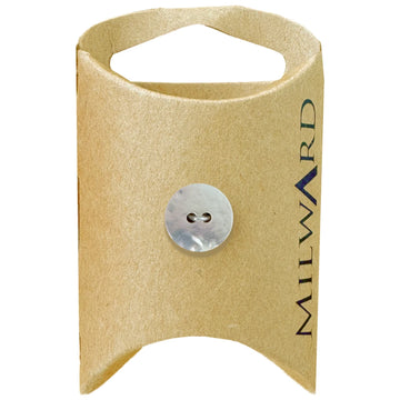 Milward Green Carded Natural 12mm (18L) Shell 2-Hole Round Button