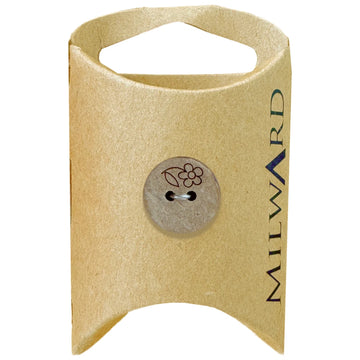 Milward Green Carded Tan 15mm (24L) Coconut 2-Hole Daisy Button