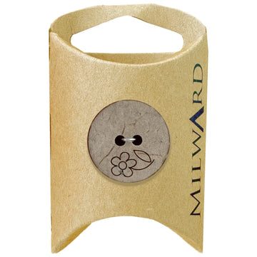 Milward Green Carded Tan 23mm (36L) Coconut 2-Hole Daisy Button
