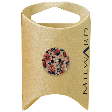 Milward Green Carded Natural 18mm (28L) Coconut 2-Hole Floral Button