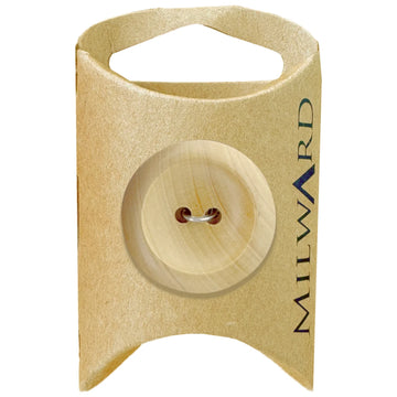 Milward Green Carded Olive 28mm (44L) Wooden 2-Hole Rimmed Button