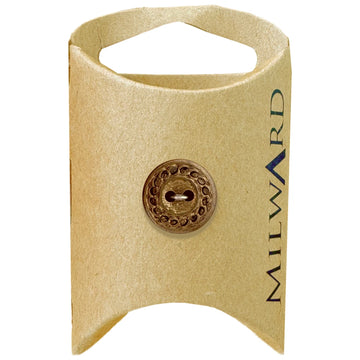 Milward Green Carded Brass 15mm (24L) ABS 2-Hole Rope Edge Button