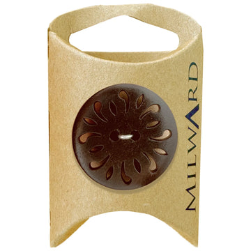 Milward Green Carded Brown 30mm (48L) Polyester 2-Hole Die Cut Button