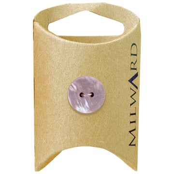 Milward Green Carded Light Pink 15mm (24L) Shell 2-Hole Round Button