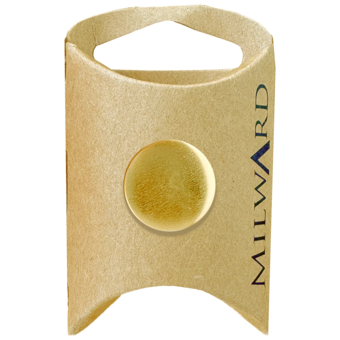 Milward Green Carded Gold 19mm (30L) Brass Shiny Shank Button