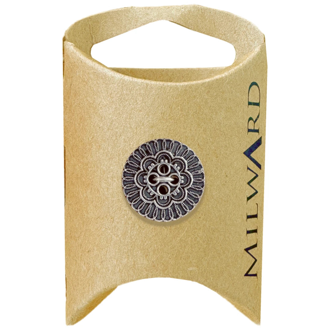 Milward Green Carded Copper 19mm (30L) Metal 4-Hole Flower Button