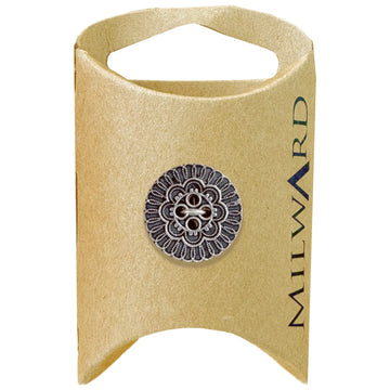 Milward Green Carded Copper 19mm (30L) Metal 4-Hole Flower Button
