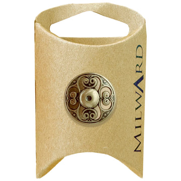 Milward Green Carded Bronze 19mm (30L) Metal Shank Filigree Button