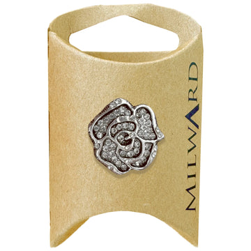 Milward Green Carded Silver 23mm (36L) Alloy Shank Diamond Flower Button