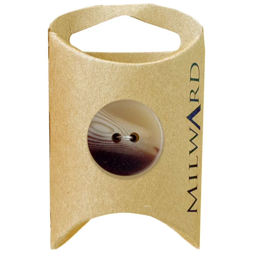 Milward Green Carded Brown 22mm (34L) Polyester 2-Hole Shaded Button