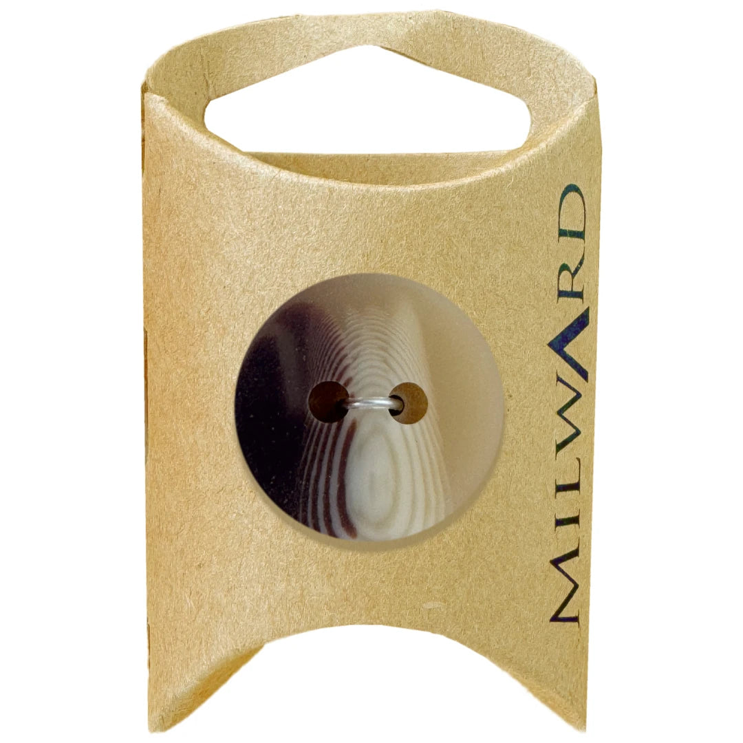 Milward Green Carded Brown 27mm (42L) Polyester 2-Hole Shaded Button