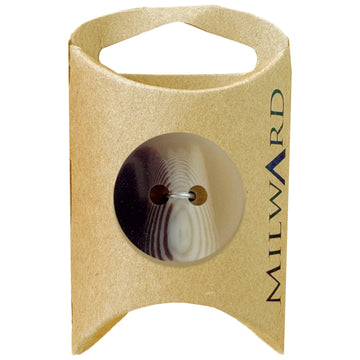 Milward Green Carded Brown 27mm (42L) Polyester 2-Hole Shaded Button
