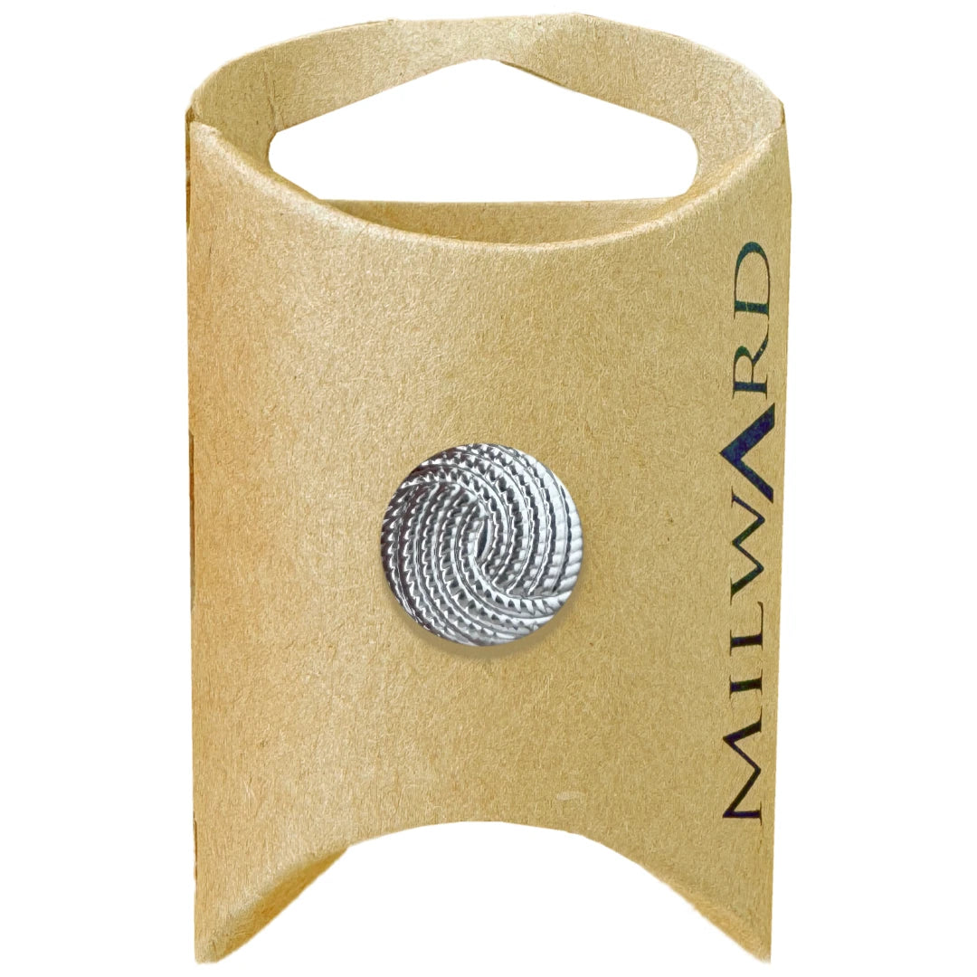 Milward Green Carded Silver 15mm (24L) ABS with Plating Shank Rope Button