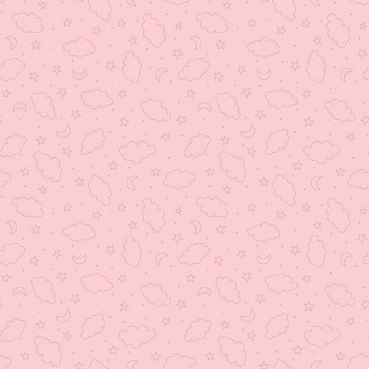 60" Minky Extra Wide Dreamtime Clouds Pink