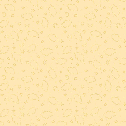 60" Minky Extra Wide Dreamtime Clouds Yellow