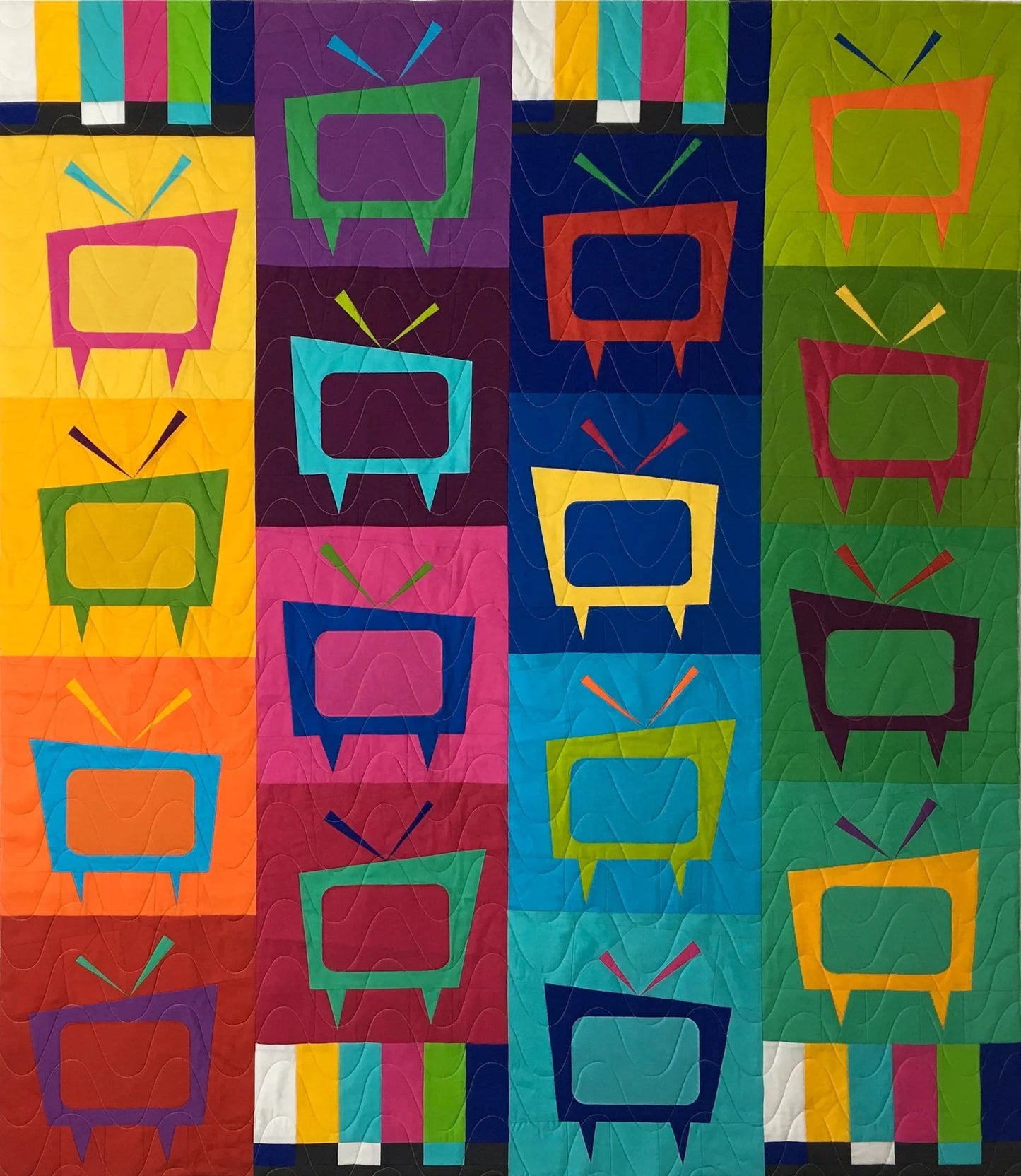 Mod TV Quilt Kit - image 1 - complete quilt kit with fabric and instructions