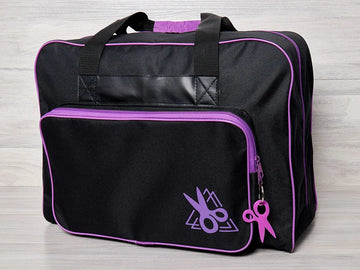 Black Sewing Machine Bag with Purple Accent - sewing machine for home quilting and sewing