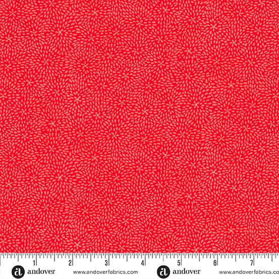 Kasumi Red Kiky Metallic Fabric Yardage Product Photo